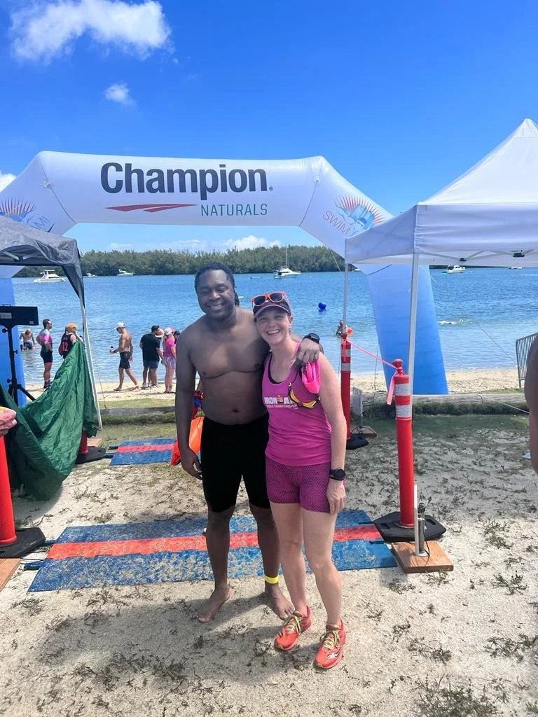 Athlete after 10k swim