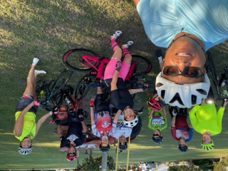 Joy with her cycling group
